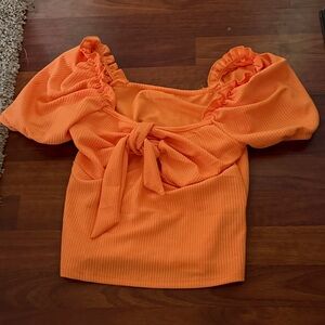Orange Ruffled Women's Top
